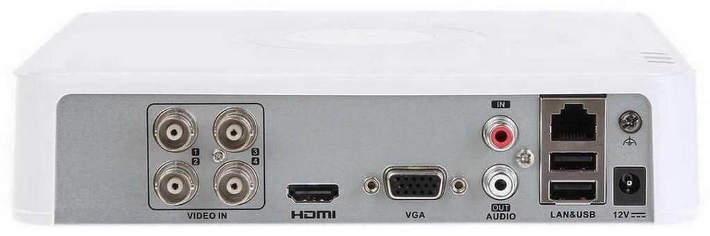DVR 4 Canale 5 in 1, 1080p Lite, Hikvision DS-7104HGHI-M1(C), Audio Prin Coaxial, 1x Port SATA, Latime Banda 64 Mbps