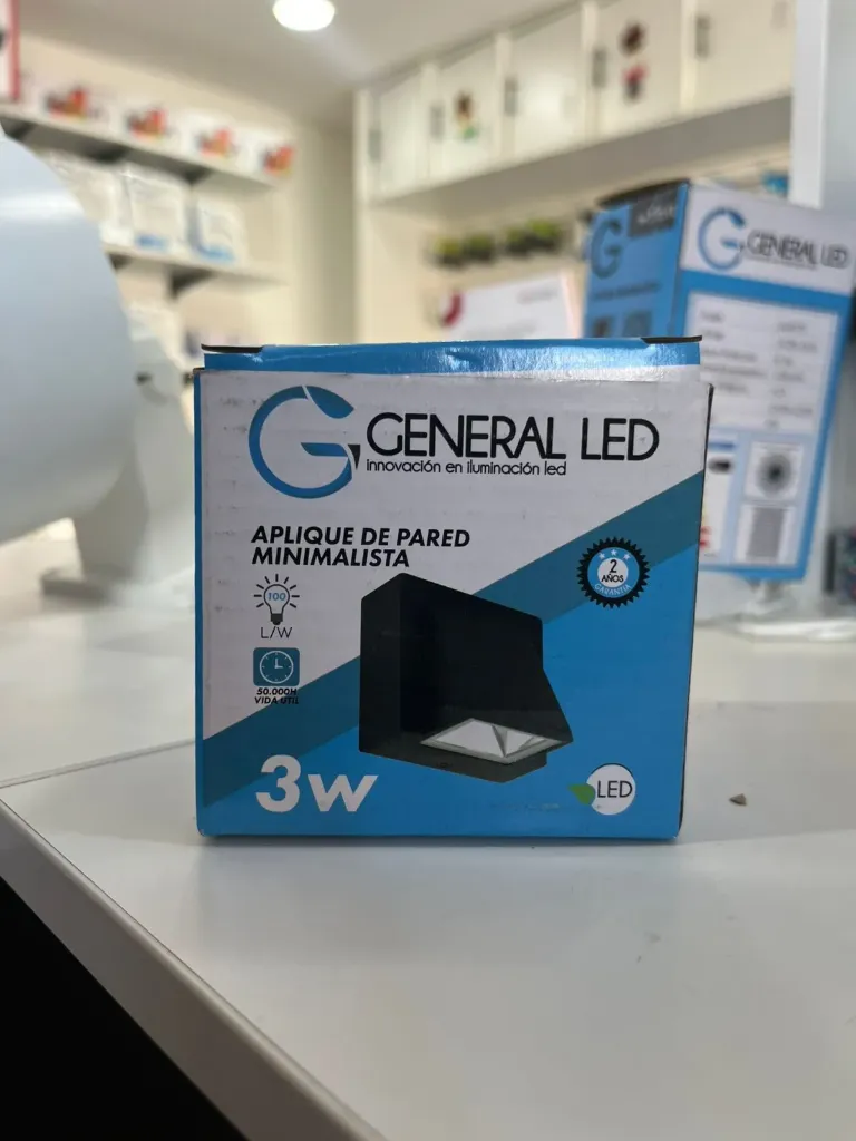 Aplique para pared negro 3w