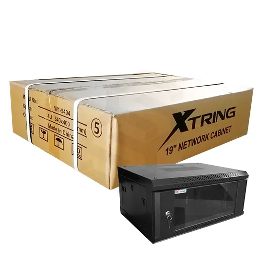 [XT-W1-5404] GABINETE COMPACTO 4UR XTRING DESARMADO  PUERTA DE VIDRIO 540X400X280MM
