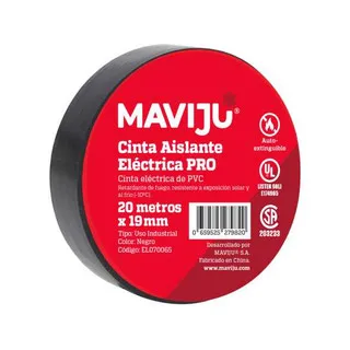 CINTA AISLANTE ELECTRICA PRO 19MM 20MTS (MAVIJU)