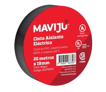 [EL070072] CINTA AISLANTE PVC 19MMX20M (MAVIJU)