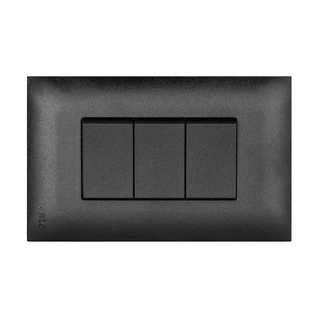 [VIV19390] Interruptor triple Veto (Negro)
