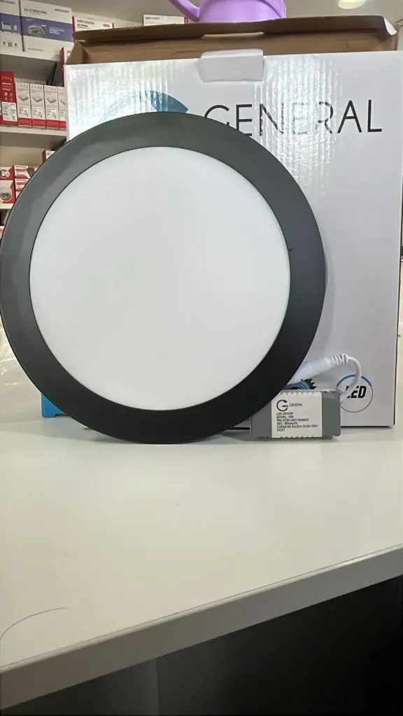 [02.001.0707] Panel 18W redondo con filo negro 3200k (Cálida)