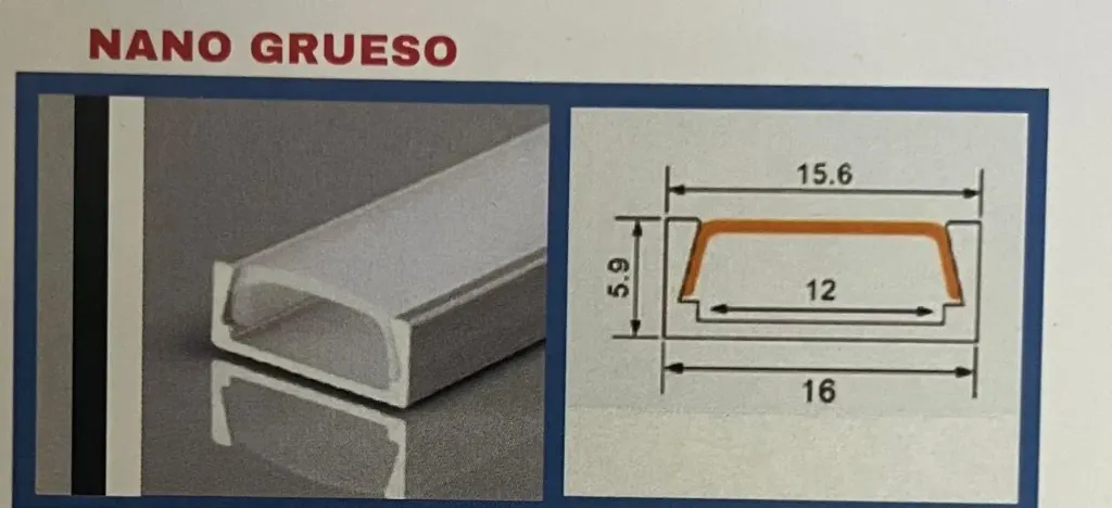 PERFIL DE ALUMINIO NANO GRUESO BLANCO