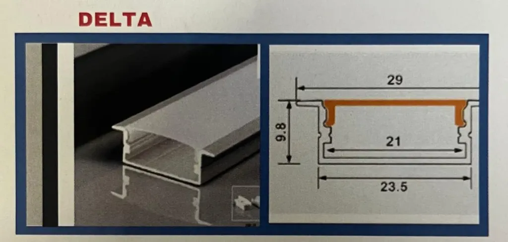 PERFIL DE ALUMINIO DELTA BLANCO