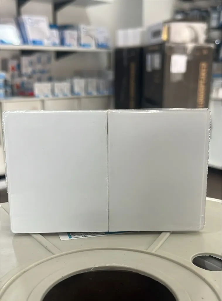 Conmutador doble GLASS Blanco