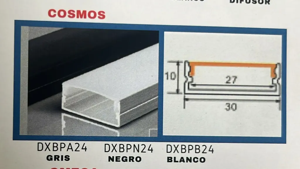 PERFIL DE ALUMINIO COSMOS NEGRO