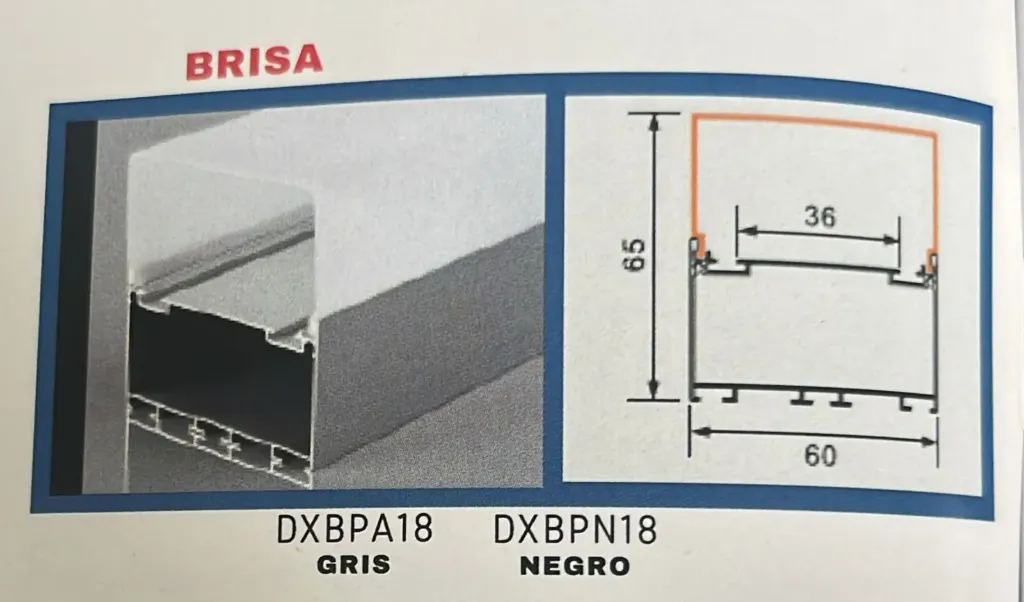 PERFIL DE ALUMINIO BRISA NEGRO