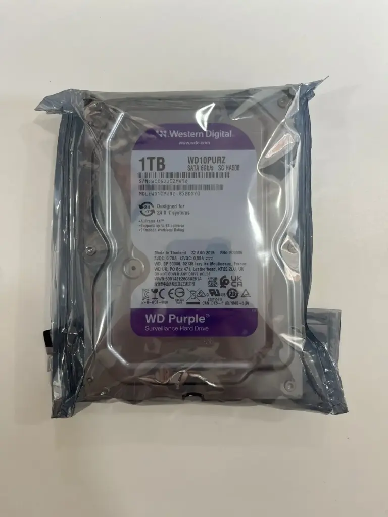 DISCO DURO 1TB WESTERN DIGITAL PURPLE VIDEO VIGILANCIA 24/7